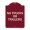 Signmission Designer Series No Trucks or Trailers, Burgundy Heavy-Gauge Aluminum Sign, 24" x 18", BU-1824-23556 A-DES-BU-1824-23556 - alternate 1